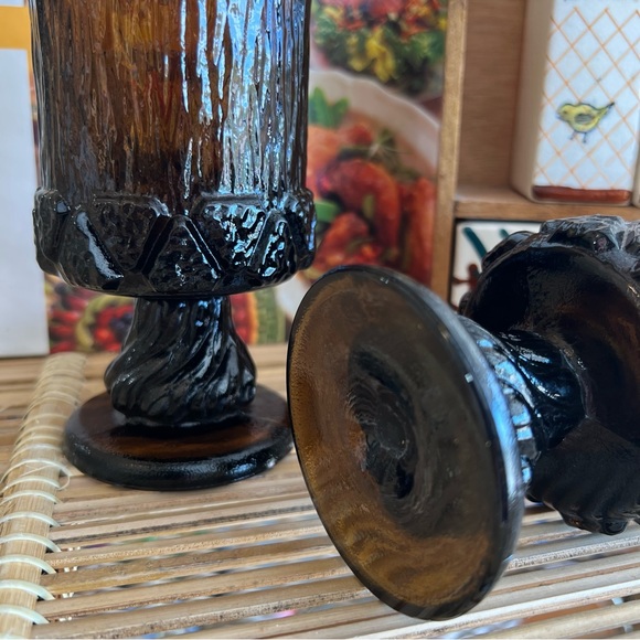 Vintage Set Of 2 Franciscan Madeira Smoke Brown Water Goblets Stemware Glasses - Picture 4 of 5